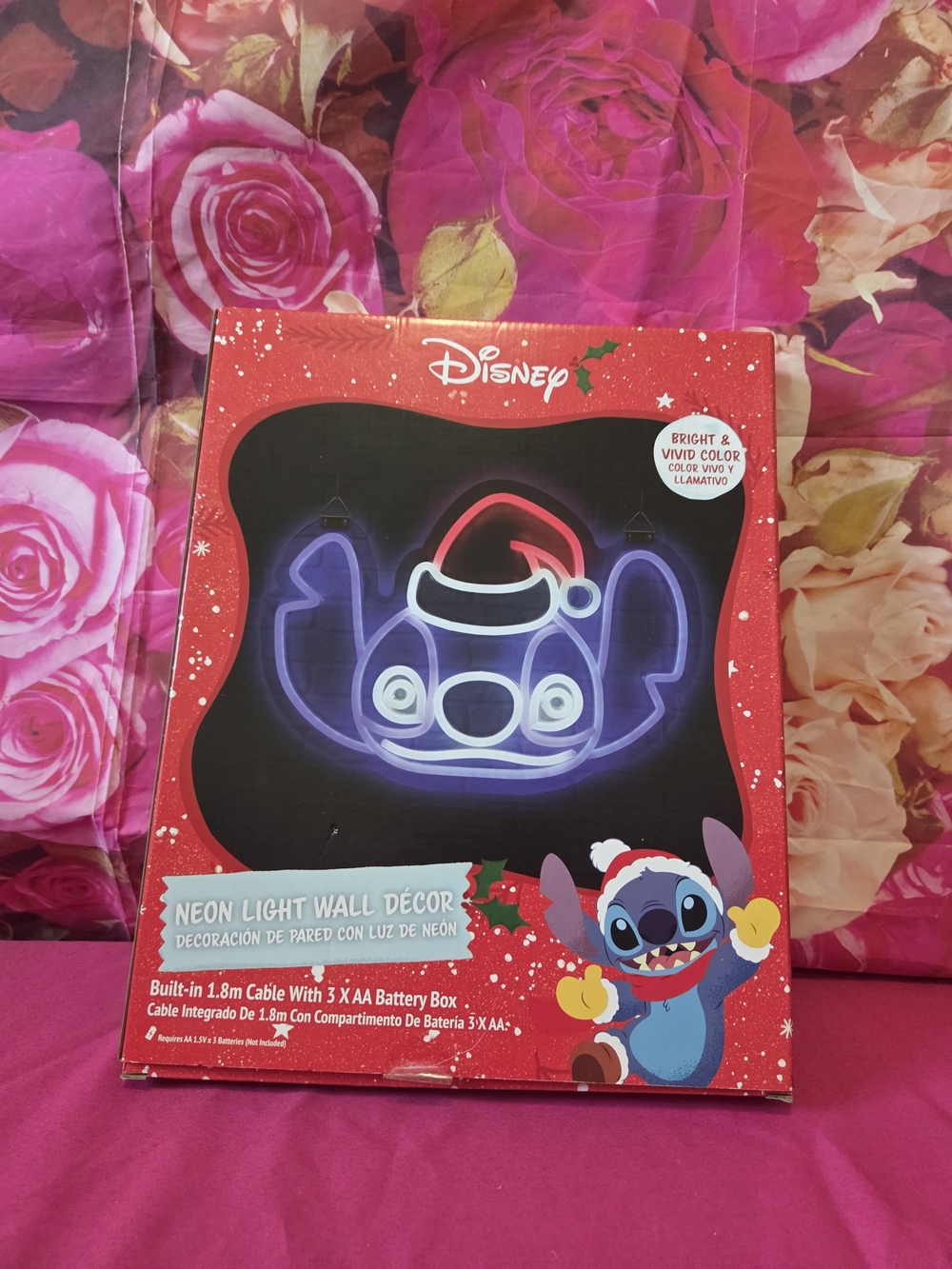 Disney Stitch Neon Light Wall Décor - Blue & Red